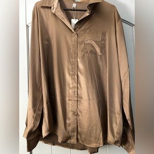 Women’s silk button down shirt